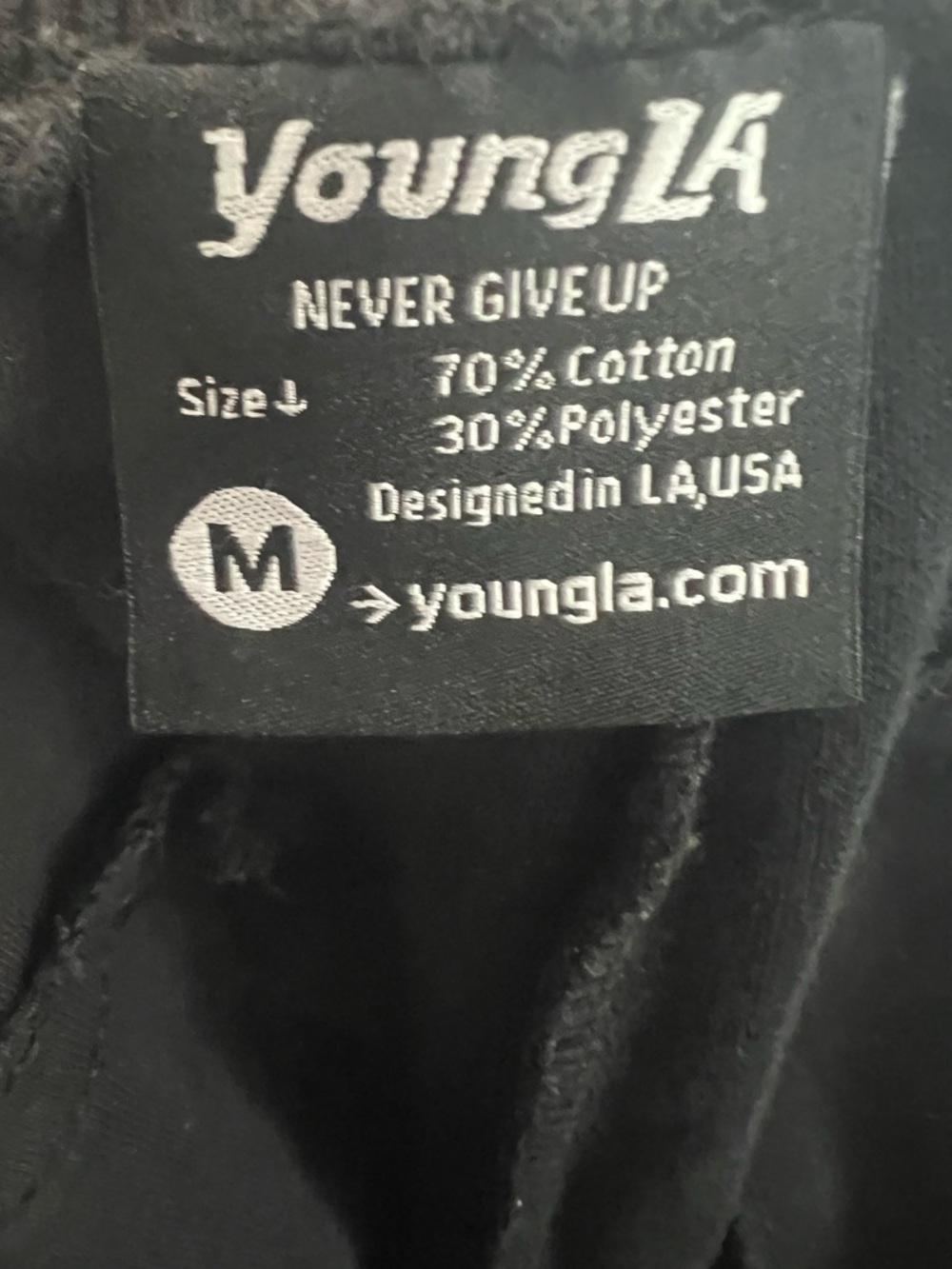 YoungLA Black Cargo Joggers with Patch Logo - Picture 6 of 6